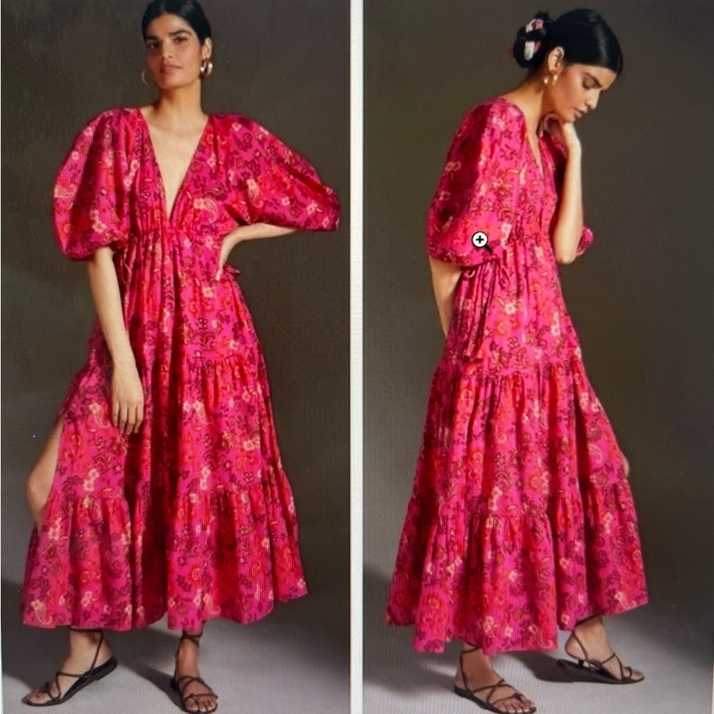 Miss Ysabel Tiered Ruffle Coffon Floral Dress Size XS